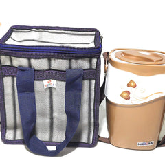 Insulated Tiffin Lunch Bag for Men & Women - with Bottle Pocket