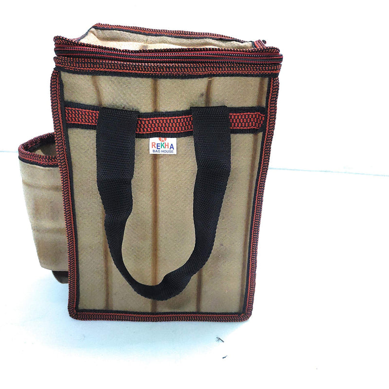 Insulated Tiffin Lunch Bag for Men & Women - with Bottle Pocket